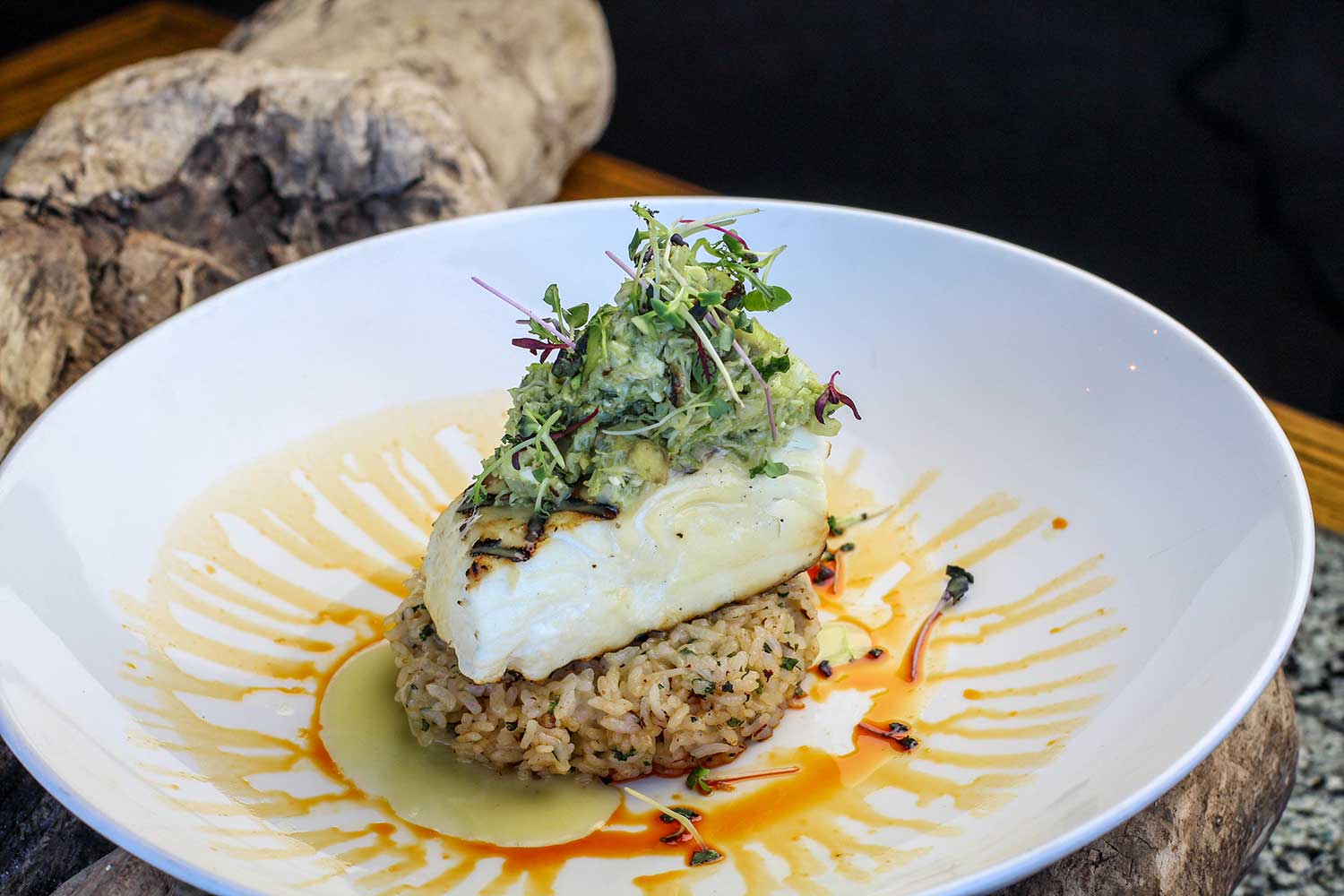 Grilled Halibut with Dungeness Crab