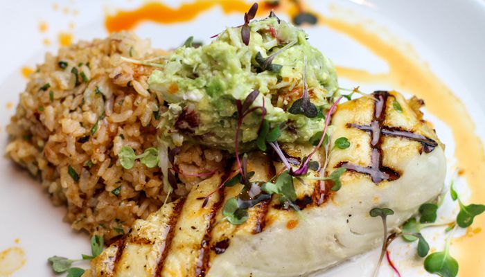 Grilled Halibut with Dungeness Crab